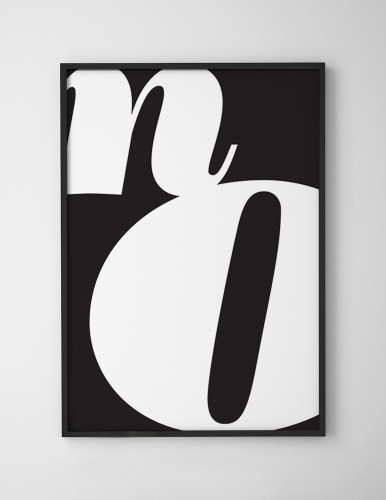 Czarno-biały plakat typograficzny 'NO'