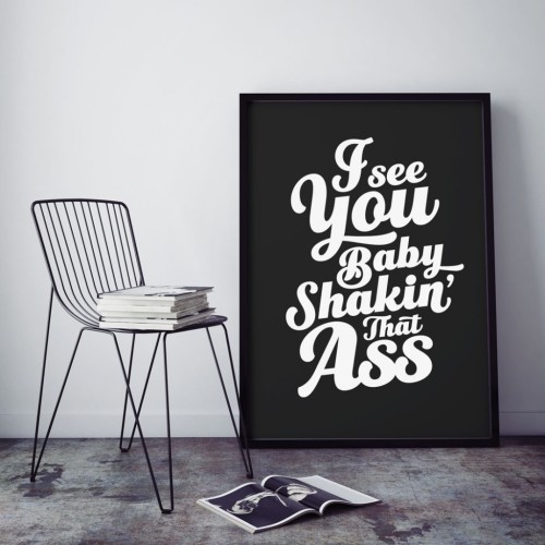Typograficzny plakat I See You Baby