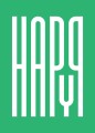 Zielony plakat Happy - typografia geometryczna