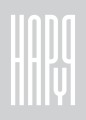 Szary plakat Happy - typografia geometryczna
