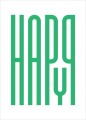 Zielony plakat Happy - typografia geometryczna