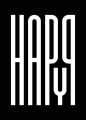 Carny plakat Happy - typografia geometryczna