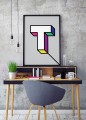 Plakat, grafika, geometria - litera T