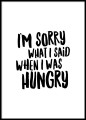 Plakat do kuchni - I'm sorry what I said when I was hungry.