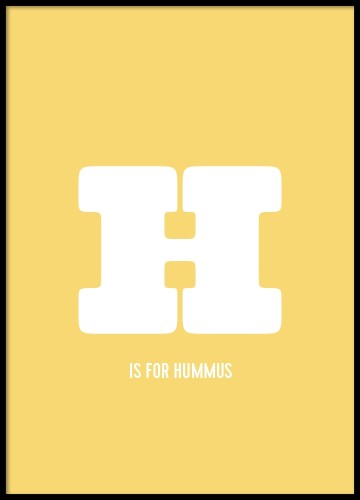 H is for hummus - plakat do kuchni.