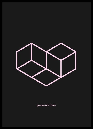 Geometric Love - plakat geometryczny