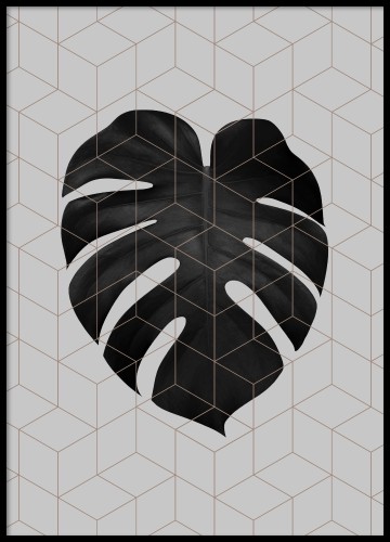 Monstera - plakat geometryczny