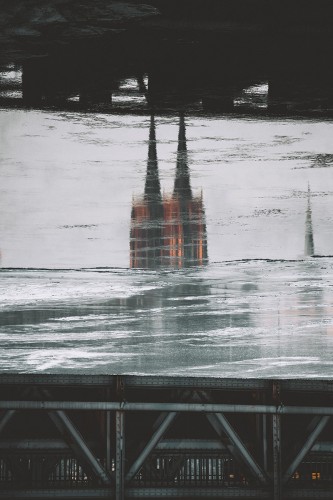 Wrocław - Ostrów Tumski, Katedra, Most Grunwaldzki. Fotografia architektury: Mateusz Gzik, plakat do mieszkania.