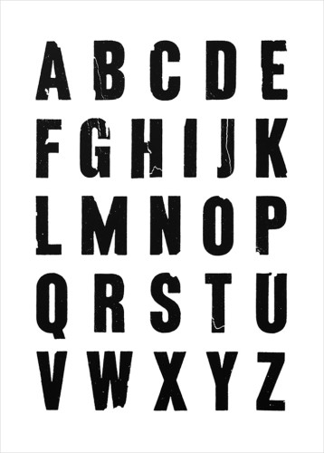 Plakat typograficzny - vintage alfabet.