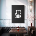 Let's Cook - plakat typograficzny do kuchni, minimalistyczny napis, styl skandynawski.