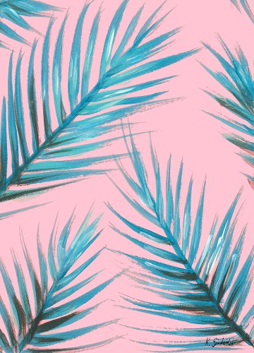 Kamil Siudziński - liście palmy. Reprodukcja obrazu, plakat botaniczny.