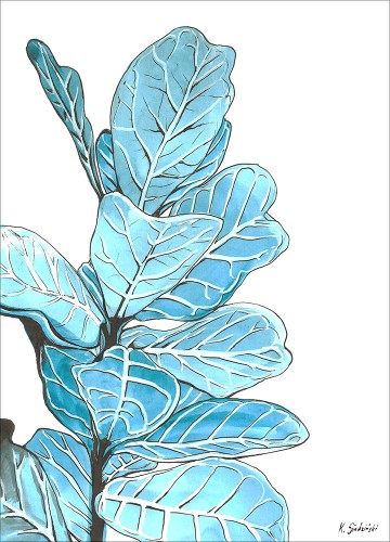Kamil Siudziński - Figa. Reprodukcja obrazu, plakat botaniczny do mieszkania.
