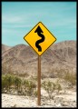 Plakat roadsign -  fotografia Joshua Tree Park, Kalifornia. 