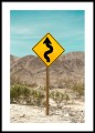 Plakat roadsign -  fotografia Joshua Tree Park, Kalifornia. 