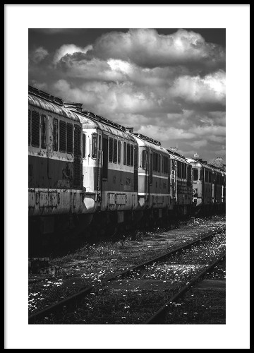 Railway - czarnobiała fotografia, plakat na ścianę. 
