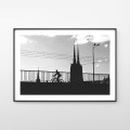 Most Pokoju we Wrocławiu - fotografia czarno-biała. 