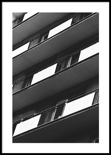Warszawa - city pattern, balkony, fotografia architektury.