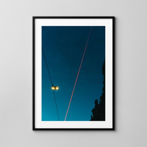 Sky lights - fotografia z geometryczną kompozycją na niebie, fotoposter.
