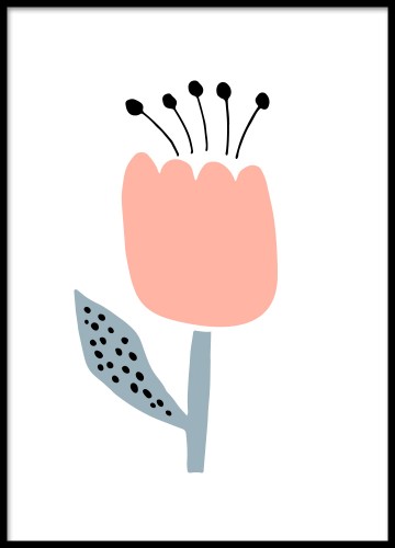 Żółty tulipan. Kwiatek. Plakat na ścianę. 