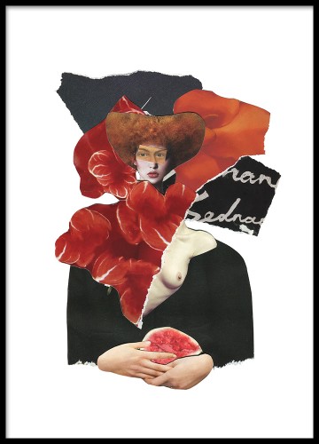 Karolaż z kobietą. Kolaż autorstwa Karoliny Rosockiej. 