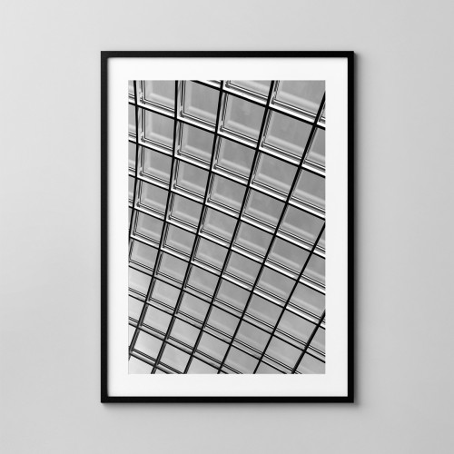 Geometryczne przeszklenie. Fotografia z Wrocławia. Plakat na ścianę. 