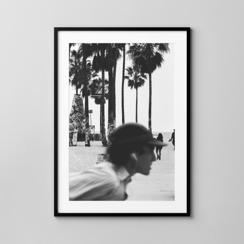Człowiek w czapce. Fotografia z Californi. Plakat na ścianę. 