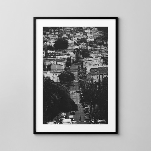 Ulica San Francisco - czarno-biała fotografia na ścianę. 