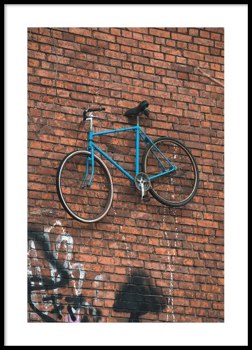 Berlin- niebieski rower. Fotografia uliczna. Plakat na ścianę. 