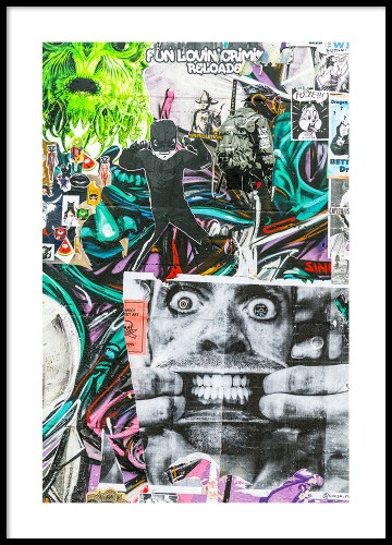 Street Collage No.9894 - Street Art z Berlina. Plakat do mieszkania.