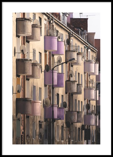 Wrocław - balkony, fotografia autorska. Plakat na ścianę. 
