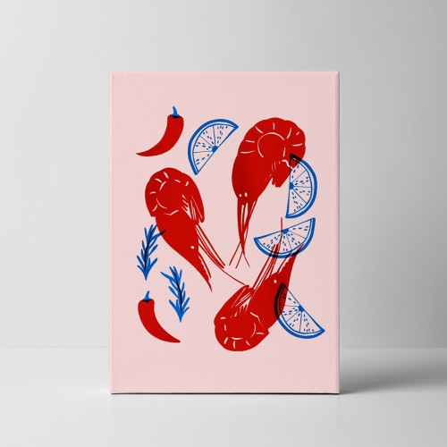 Krewetki - obraz na płótnie do kuchni 05. Canvas Art. 