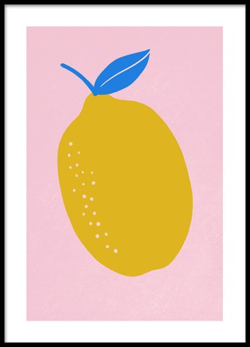 Plakat do kuchni No.27 - Cytryny, minimalistyczna grafika, plakat w stylu skandynawskim