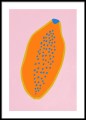 Plakat do kuchni No.29 - Papaja, Papaya, minimalistyczna grafika, plakat w stylu skandynawskim