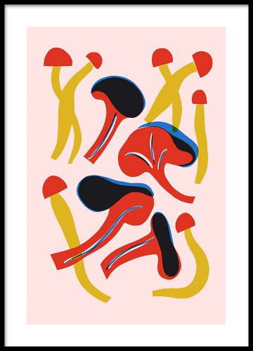 Plakat do kuchni No.31 - Grzyby, minimalistyczna grafika, plakat w stylu skandynawskim