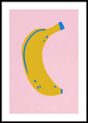 Plakat do kuchni No.37 - Banan, banana, minimalistyczna grafika, plakat w stylu skandynawskim