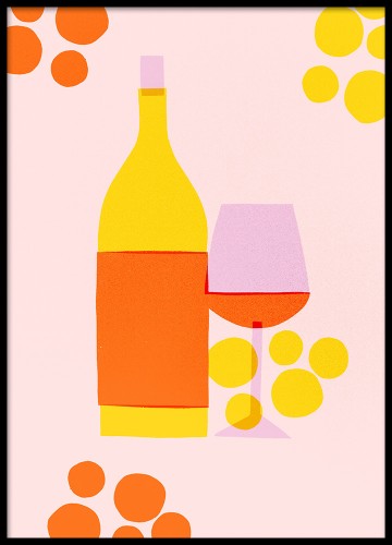 Plakat do kuchni No.45 - Wino V4, wine, minimalistyczna grafika, plakat w stylu skandynawskim
