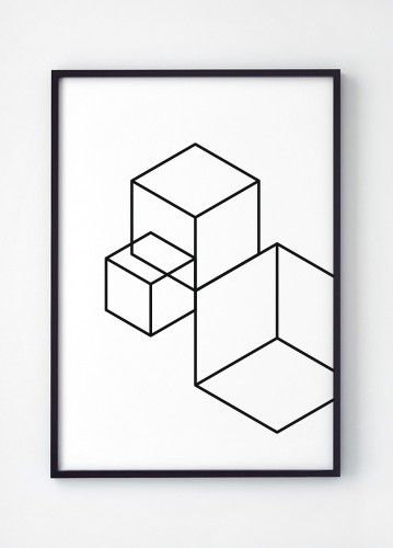 Plakat Geometryczny. Geometria 002'. Motyw geometryczny. Minimalizm. Grafika.